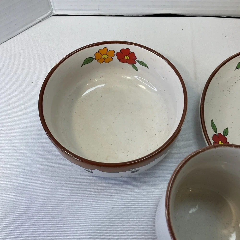 Vintage Childrens Interpur 3‎ pc Stackable Dish Set Cup Bowl Plate Farmer Boy